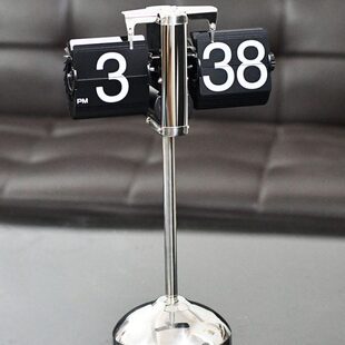 数字钟桌面台钟自动翻卧室页钟表台式创意座钟机械简约现代家用