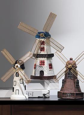 简约现代创意灯塔风车桌面摆件客厅酒柜装饰品办公室柜子书柜摆设