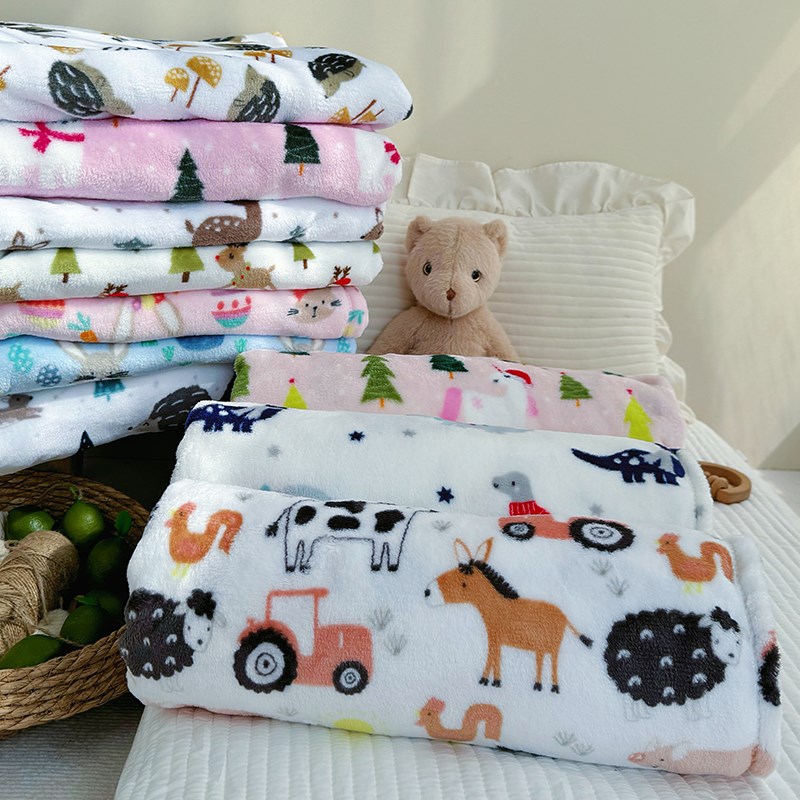 薄款婴幼儿童卡通法兰绒毛毯宝z宝小盖毯沙发珊瑚绒床单小被子毯