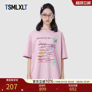 男 TSMLXLT夏日小熊字母设计T恤女25夏季 新款 复古纯棉时尚 潮流短袖
