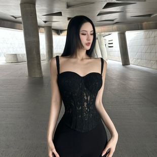 显瘦露肩上衣 蕾丝镂空定制性感立体鱼骨束身抹胸修身 BETTER