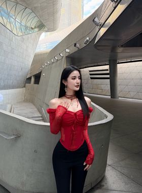 BETTER ME 欧美风性感鱼骨收腰甜辣蕾丝拼接吊带立体束身抹胸上衣