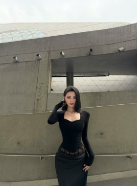加绒长袖立体束身鱼骨抹胸