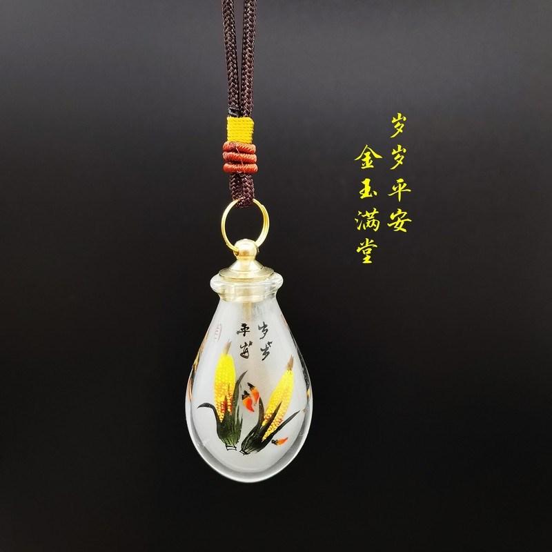 小号内画鼻烟壶容器瓶手拿把玩中国风随手透明礼品提神醒脑赠鼻烟