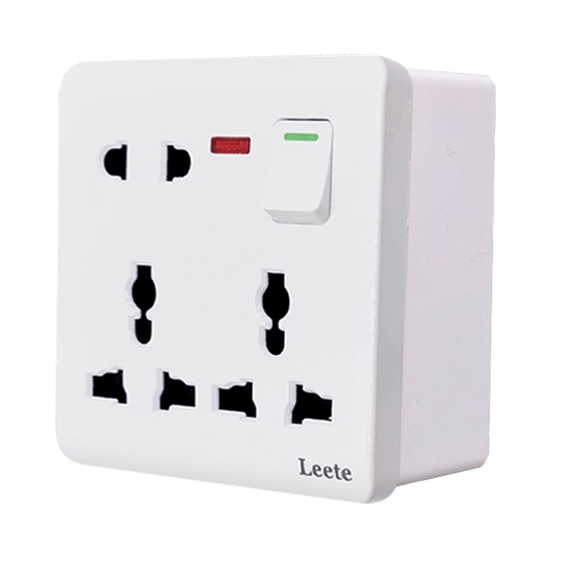 国际通用86型一开八孔插座明装万用港版二三三插6孔8孔带开关面板