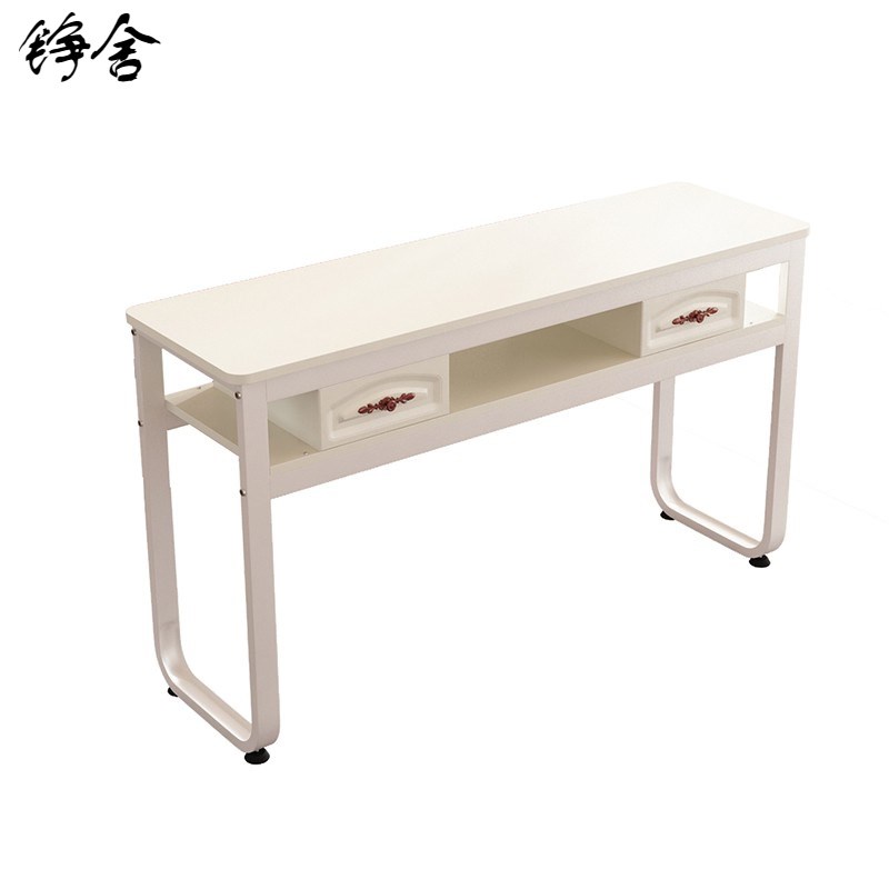简约新款铮舍浅白桌椅经济型套装双人单人指甲台工作台欧式小型桌