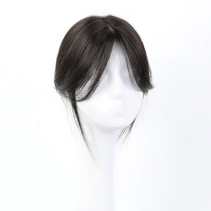 瑞家假发八字浏海假发片女自然前额一片式全真无痕头顶补发真人发