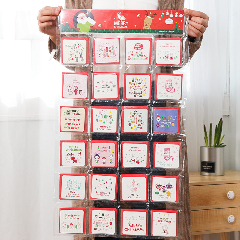 一挂128-144张圣诞节迷你小贺卡送信封圣诞创意diy贺卡祝福卡片