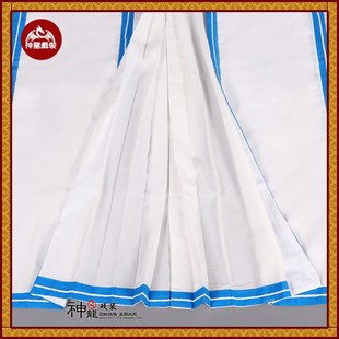 戏曲服装京豫剧青衣裙 镶兰边素白裙 王宝钏秦香莲百褶裙腰包戏服