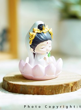 赐福小观音,天天都开心佛陀小观音可爱车载装饰摆件礼品