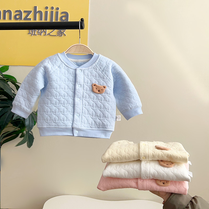 早春婴幼儿薄棉双层男女宝宝夹棉休闲开衫儿童小外套上衣童装衣服