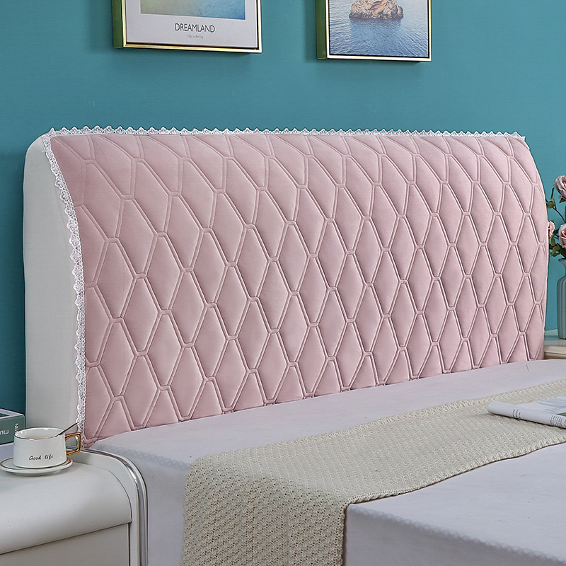 加高全包牀头罩防尘保护套实木欧式牀头通用夹棉加厚绒布简约时尚