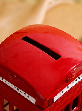 小学生儿童生日节日毕业礼物合金仿电话亭存钱罐储蓄罐杂货店货源