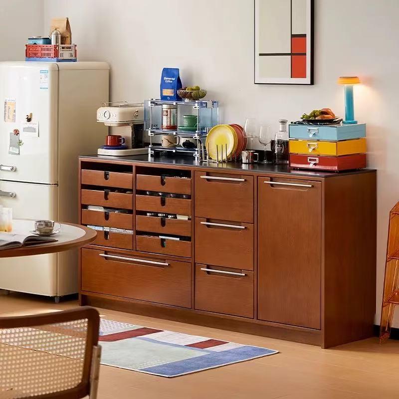 中古实木餐边柜小户型饭厅茶水柜北欧覆古置物柜现代简约储物酒柜