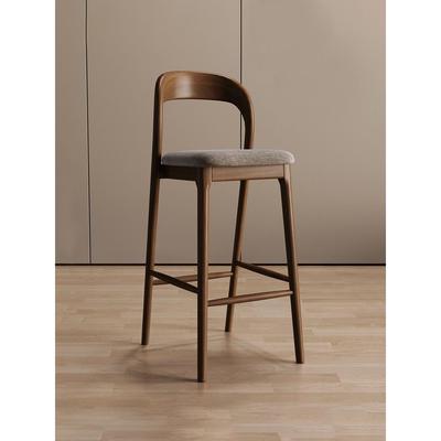 木神白蜡木实木家用吧台椅高脚凳现代简约前台接待靠背椅酒吧椅子