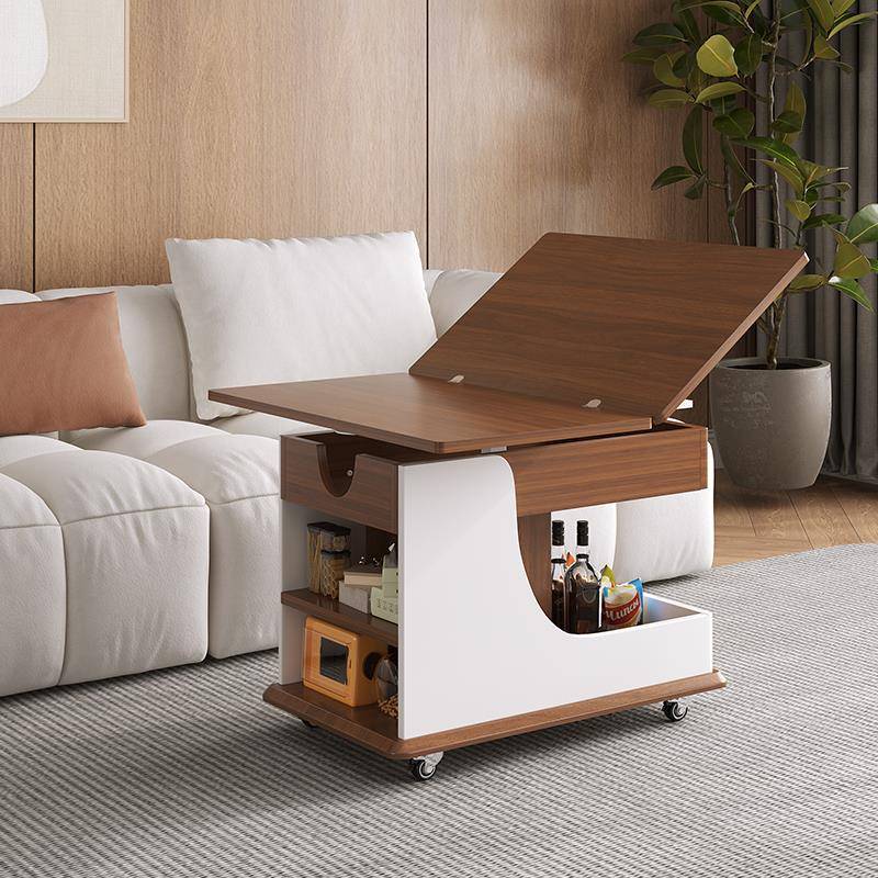 客厅沙发边几柜多功能可升降折叠移动推车带轮小户型茶几2025新款