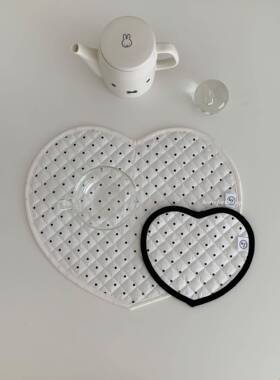 henceforth｛Dottie｝波点爱心绗缝餐垫杯垫桌面装饰隔热韩系ins