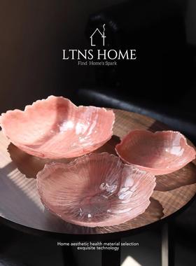 LTNS.璃花诗梦水果盘套装 高颜值轻奢家用日式水晶玻璃国潮风礼品