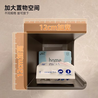 卫生间厕纸卷纸抽纸盒壁挂式墙上置物架免打孔可拆卸轻奢风高级感