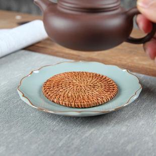 汝窑开片可养壶承干泡台家用茶台茶托盘茶承储水禅意功夫茶具壶托