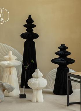 十八纸禅意装饰圆柱定制落地装饰摆件艺术陈列台创意现代橱窗摆设