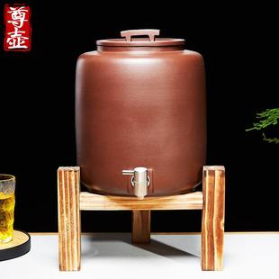 紫砂水缸家用泡茶储水罐带龙头大号养水净水器陶瓷过滤抽水茶水桶