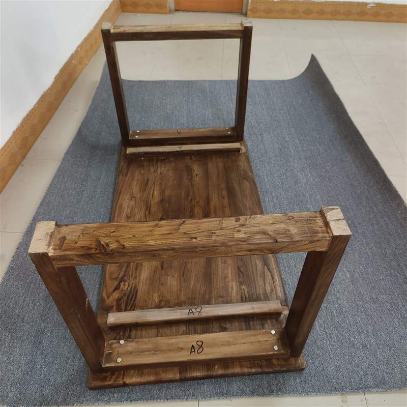 黑胡桃色桌子餐桌老榆木大板桌实木书桌复古茶桌长条写字台办公桌