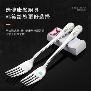 304不锈钢叉子家用儿童高颜值饭叉水果沙拉意面钢叉西餐牛排餐具