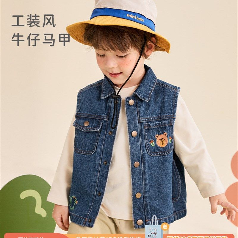 男童牛仔马甲春秋外穿儿童新款马夹春季小童纯棉坎肩三岁宝宝春装