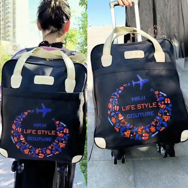 拉杆包万向轮旅行包p大容量行李包套装可背折叠行李箱牛津布防水