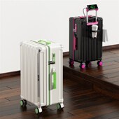 行李箱202g5新款 女26寸旅行箱抗摔拉杆箱结实耐用男多功能密码 皮