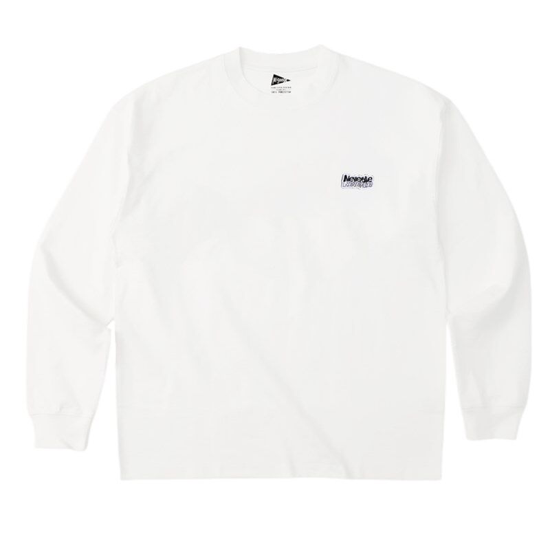 简约刺绣LOGO小领口卡通印花圆领男款圆领长袖T恤