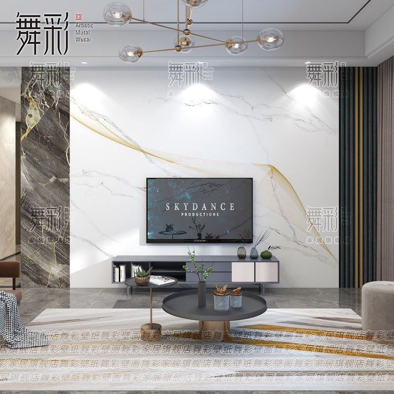 客厅大理石纹墙纸电视背景墙壁布沙发影视墙壁纸卧室墙布2025新款