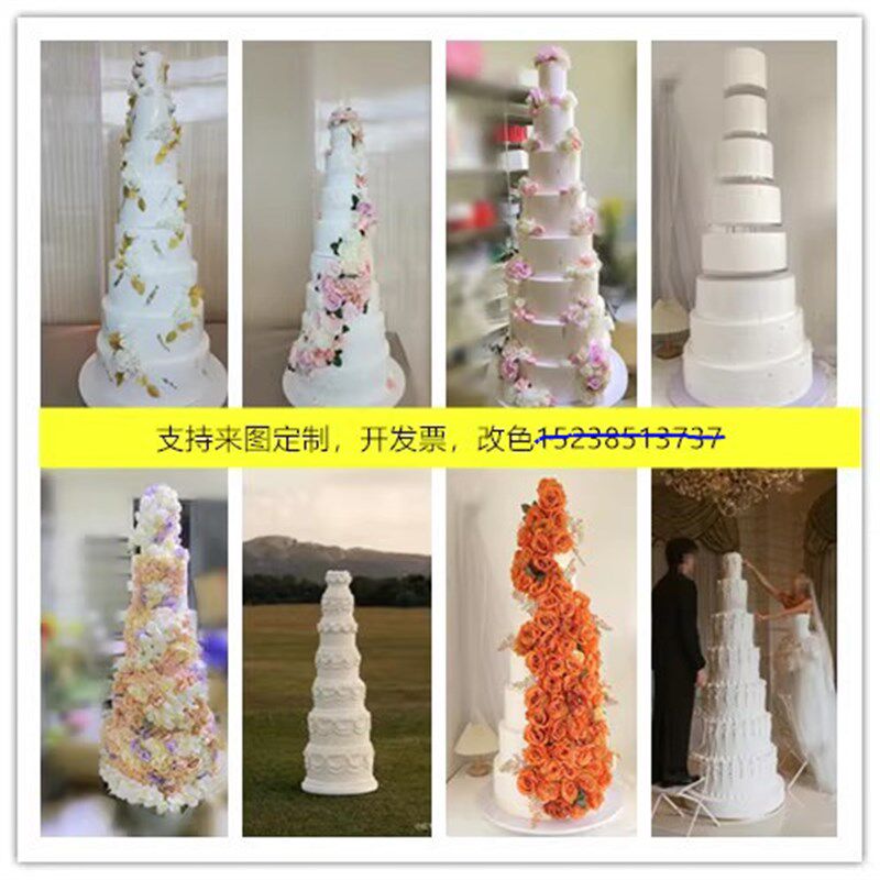 2025新款多层仿真蛋糕模型森系婚礼G摄影道具橱窗陈列假蛋糕可定