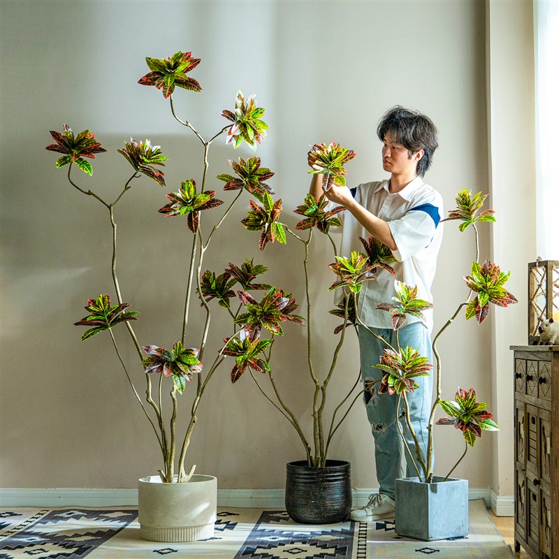 大型仿真绿植变叶木室内客厅落地盆栽仿生植物造景观假树装饰摆件