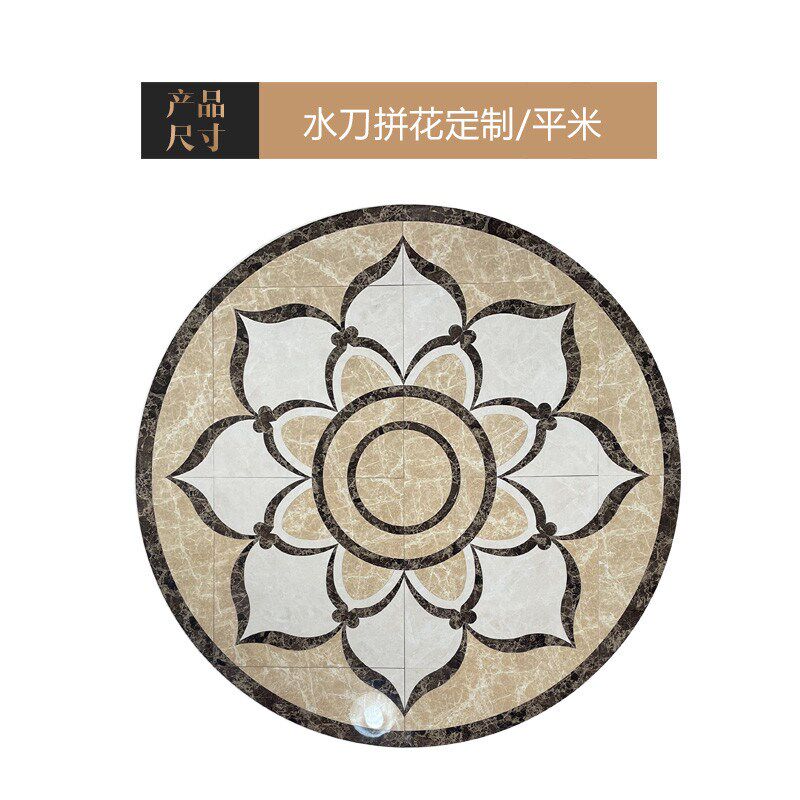 定制金色莲花拼花地砖佛系地面拼图瓷砖玄关厅堂大入户地板砖新款