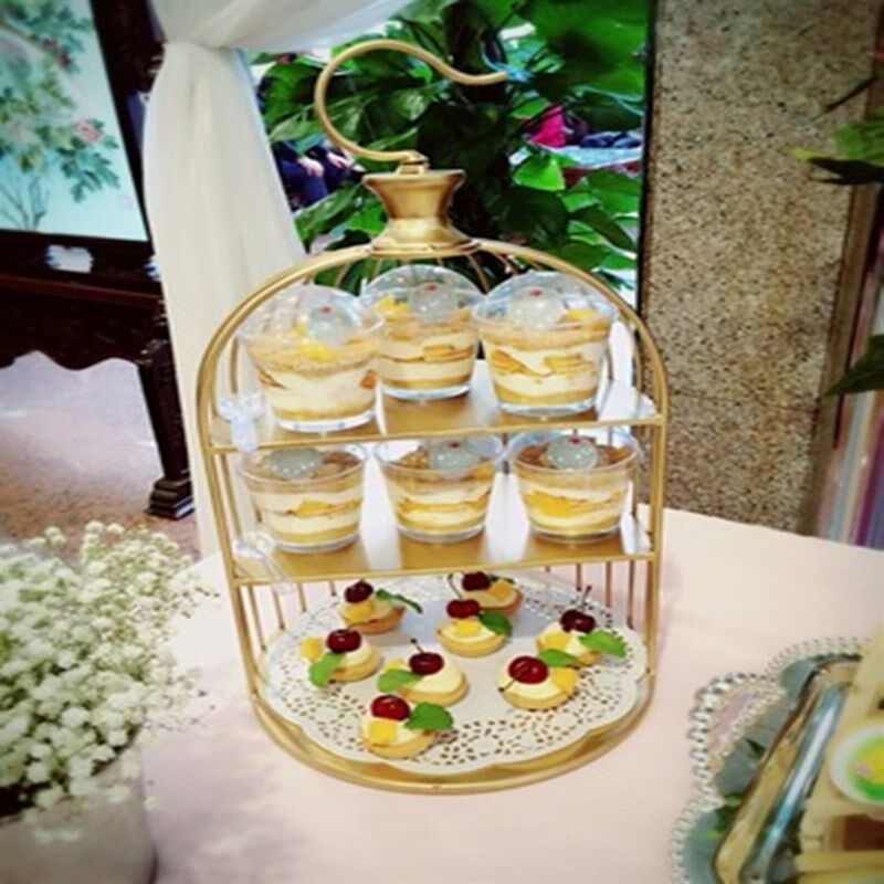 欧式铁艺鸟笼点j心架婚庆甜品台摆件蛋糕架下午茶点心架多层展示
