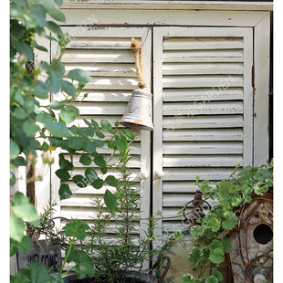 限量清仓 复古实木假百叶窗户装饰壁挂花园杂货壁饰 电表箱遮挡