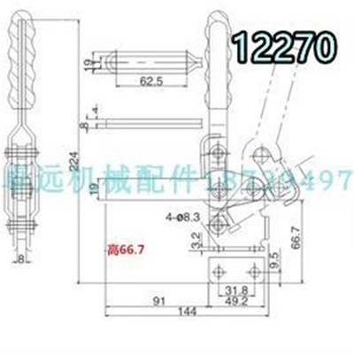 WDC12132快速夹具肘夹304不锈钢直底座夹钳WDC12265 12270 10247