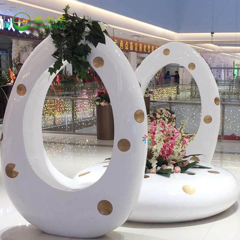 创意商场休闲座椅公共场所休息椅花盆广场美陈座椅玻璃钢异形