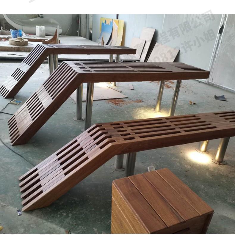菠萝格防腐木座椅户外创意坐凳公园花园广场休息凳子实木制家具