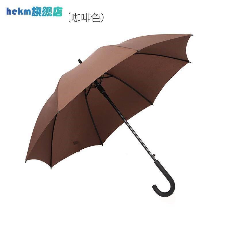 儿童防雨雨伞加大加固长柄薄款男士小学生自动直柄酒红色带勾