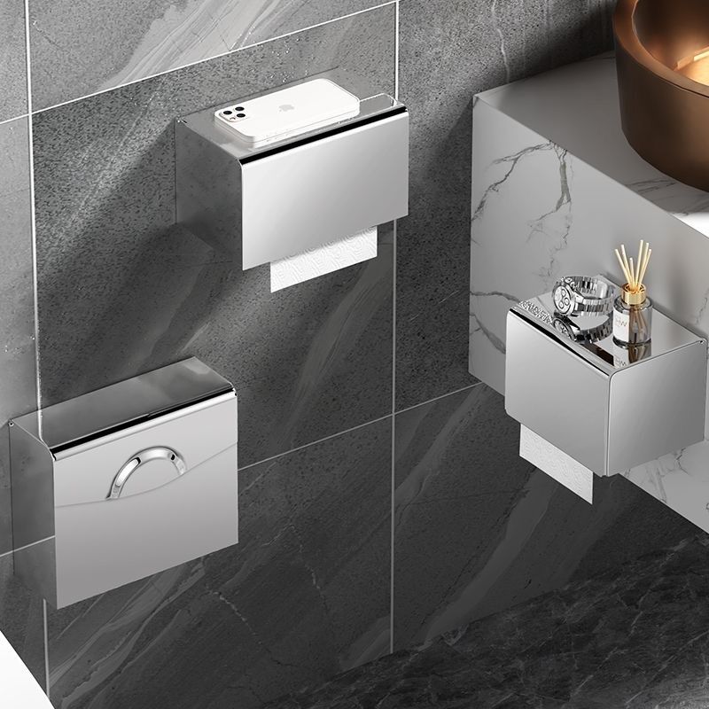 304不锈钢纸巾盒卫生间厕所抽纸盒浴室免打孔壁挂厕纸卷纸置物架