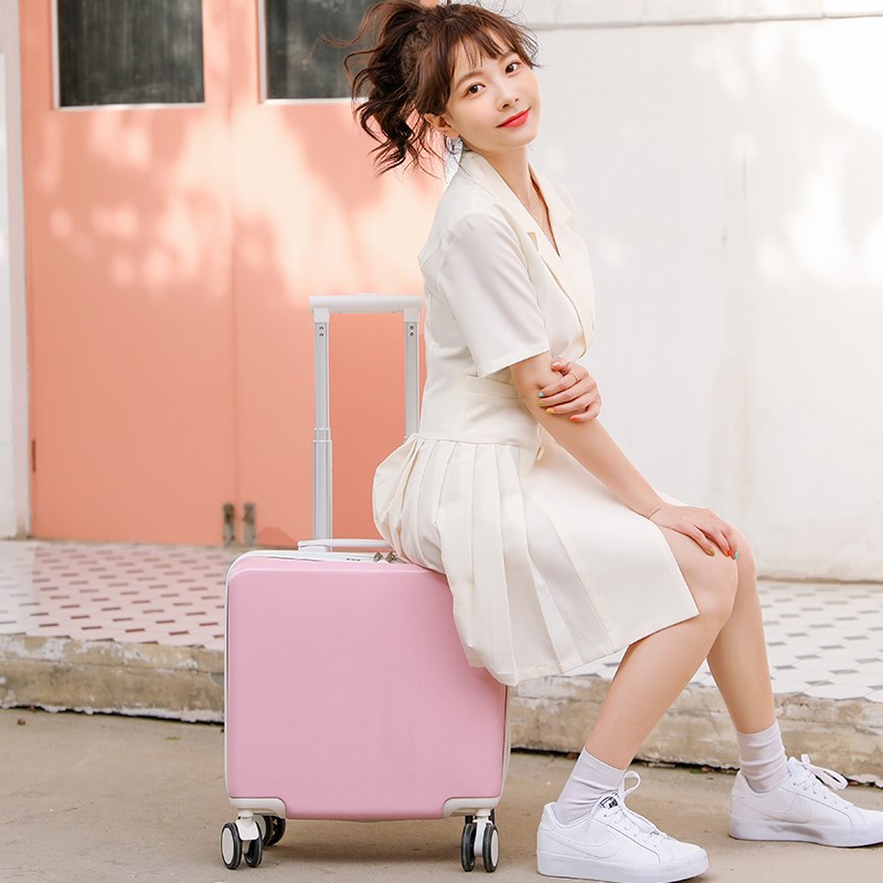 小行李箱推车的妇女20轻量级密码可x爱的手提箱k型小登机箱18英寸