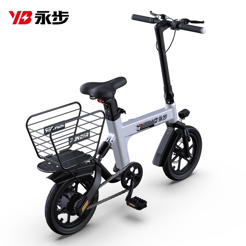 电动自行车带置物篮购物买菜用可折叠小型成人迷你便携锂电助力车