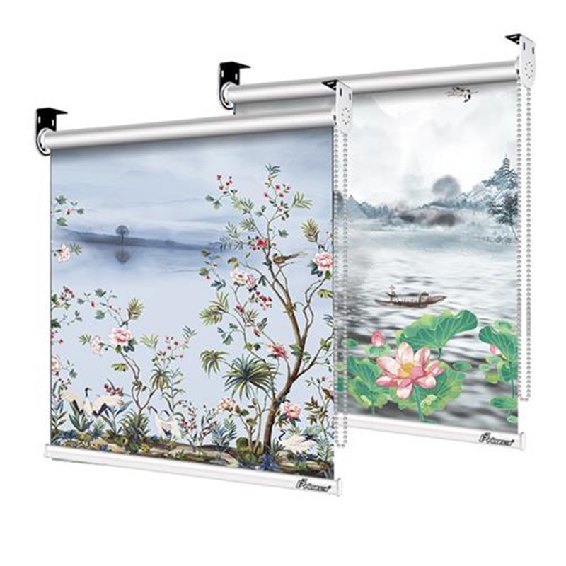 新款卷帘窗帘遮光遮阳升降免打孔安装卫生间卧室厨房百叶卷拉式