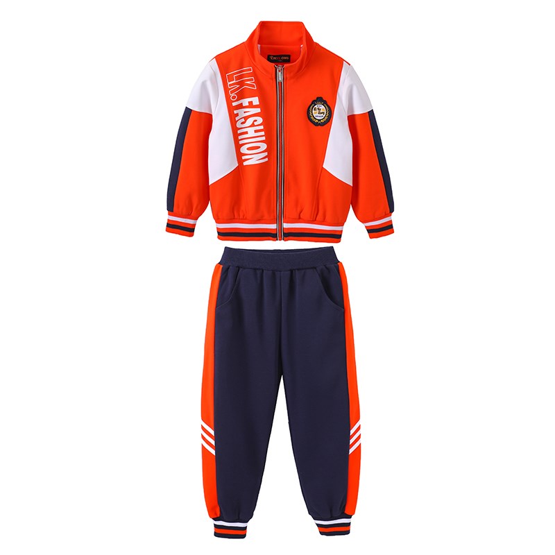 小学生校服春秋套装桔色幼儿园园服儿童学院风班服秋季运动会服装