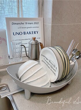 家用沥水碗架碗柜塑料碗筷置物架收纳盒厨房餐具U碗碟储物置物架