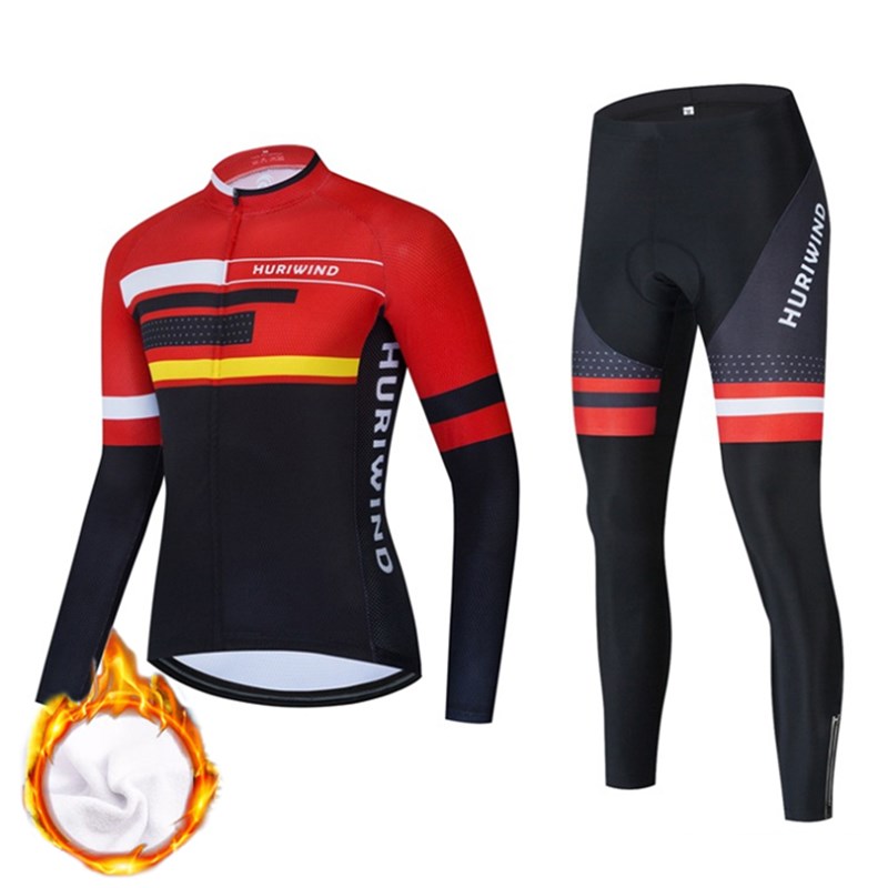 长袖骑行服抓绒套装定制 订做 秋冬加绒加大码加肥自行车单车服男