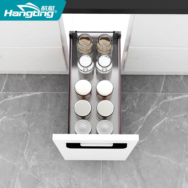 厨房橱柜拉篮调味拉篮窄柜调料篮抽屉式立置物架内置小尺寸调味篮